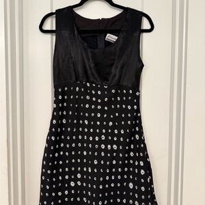 Vintage Black and White Polka Dot Mini Dress